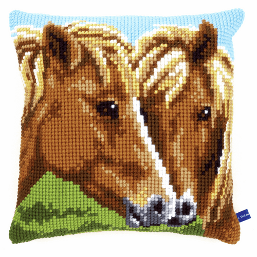 Cross Stitch Kit: Cushion: Horses By Vervaco