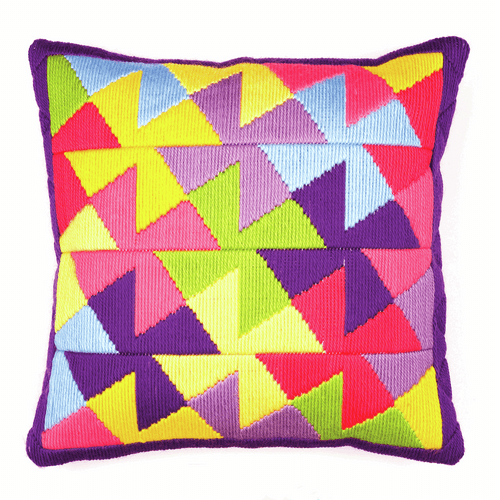 Long Stitch Cushion Kit: Bold Geometric Style By Vervaco