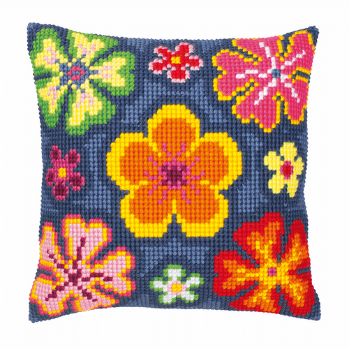 Cross Stitch Kit: Cushion: Bright Flower By Vervaco