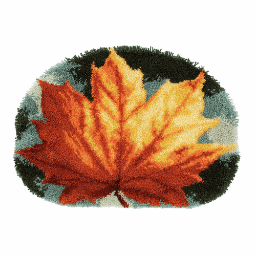 Latch Hook Kit: Rug: Shaped: Kit: Autumn Leaf by Vervaco