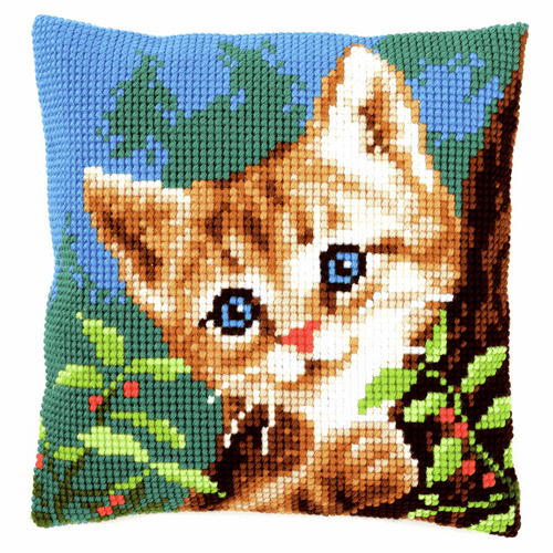 Cross Stitch Kit: Cushion: Cat on a Tree by Vervaco