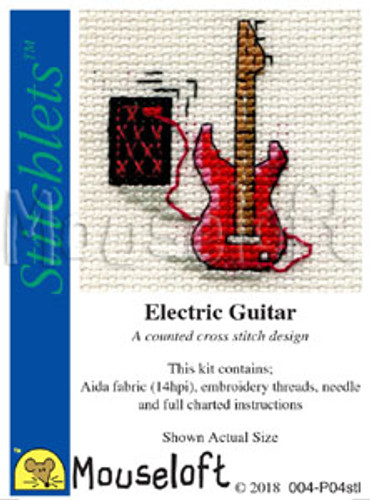 Electric Guitar Cross Stitch kit By Mouseloft