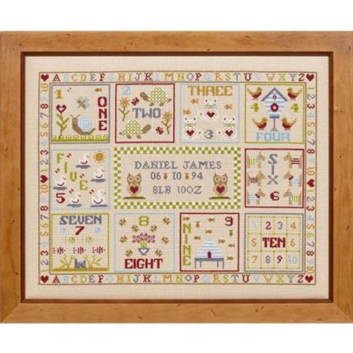 123 Count with Me Birth cross stitch by Historical Sampler Company