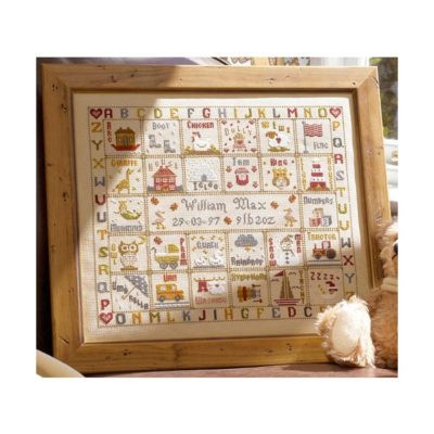 A is for Ark Birth cross stitch by Historical Sampler Company