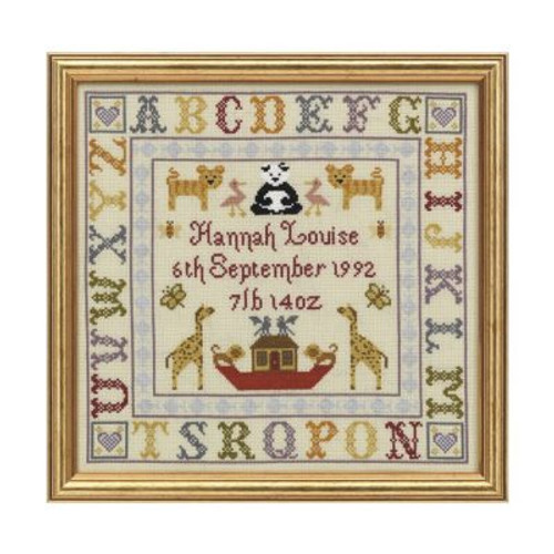 Alphabet Birth cross stitch Sampler By Historical Sampler Company