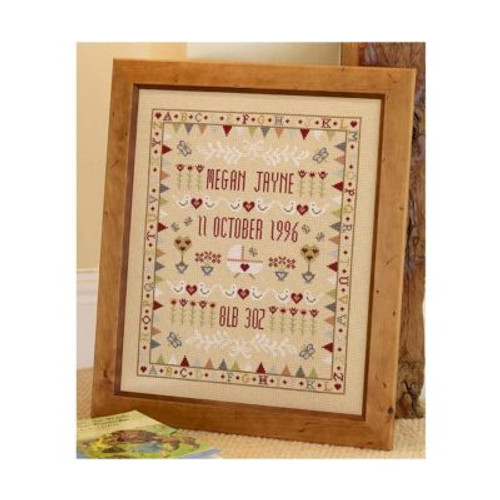 Bunting Cradle Birth Sampler Cross Stitch By Historical Sampler Company