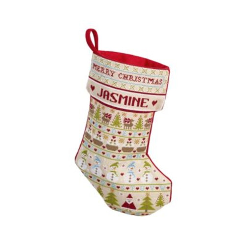 Snowman Christmas Stocking Cross Stitch By Historical Sampler Company