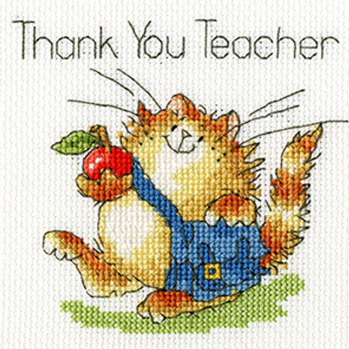 An Apple For Teacher Greeting Card Cross Stitch Kit by Bothy threads