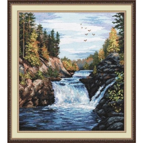 Kivach Falls Cross Stitch Kit by OVEN