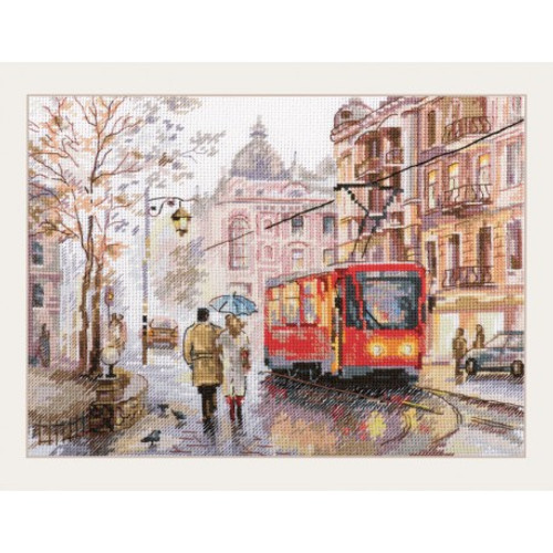 October In The City Cross Stitch Kit by Alisa