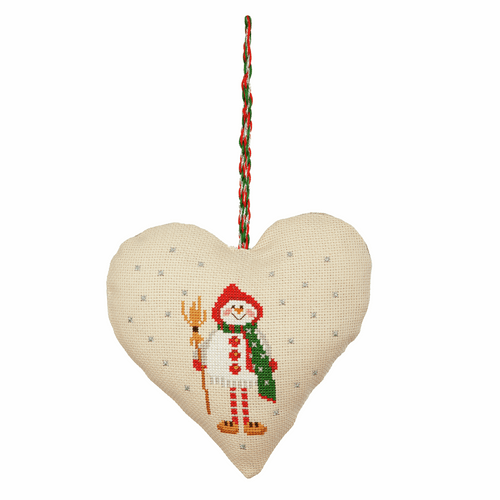 Counted Cross Stitch Kit: Heart Door Hanger: Snowman By Anchor