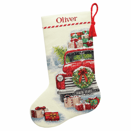 Counted Cross Stitch: Stocking: Santa's Truck By Dimensions