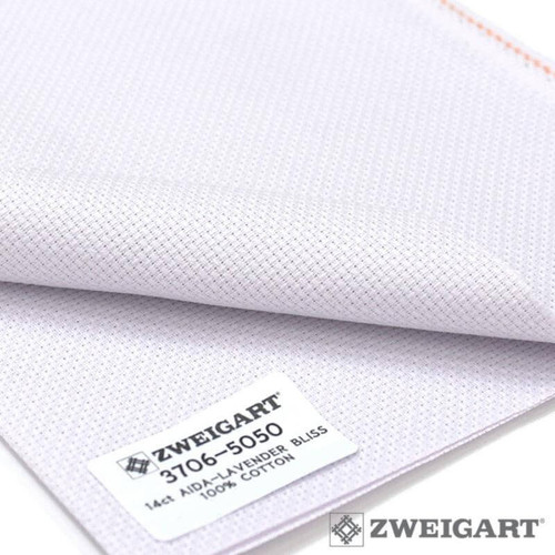 Pale Lilac - Zweigart 14 count Stern Aida Pale Lilac by the Metre