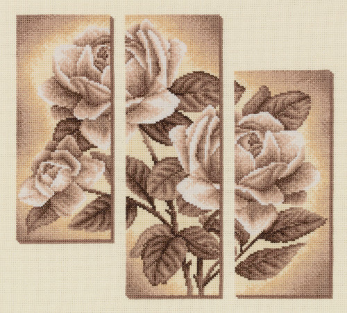 Rose Tryptich Counted Cross Stitch Kit By Panna