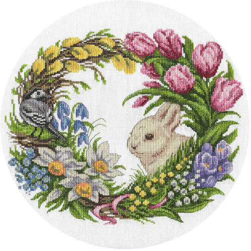 Spring Wreath Counted Cross Stitch Kit By Panna