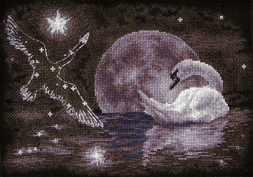 Moonlight Swan Counted Cross Stitch Kit by Panna