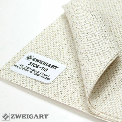 Gold Fleck - Zweigart 14 count Stern Aida Gold Fleck by the Metre