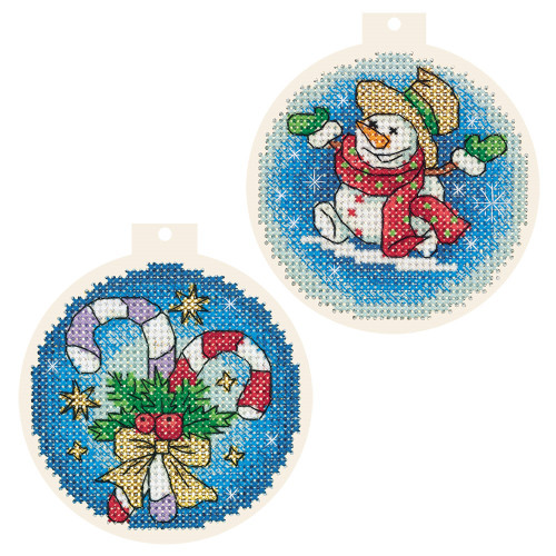 Candy Cane Baubles Counted Cross Stitch Kit by Panna