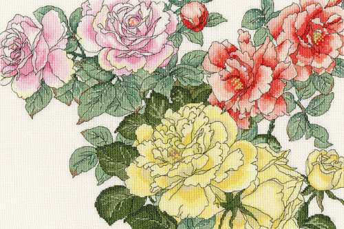 Rose Blooms Cross Stitch Kit By Bothy Threads