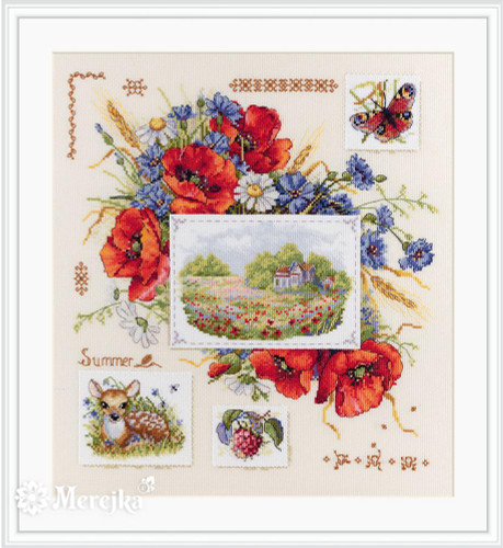 Summer Sampler Counted Cross Stitch Kit by Merejka