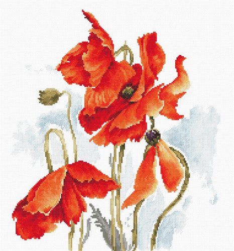 Poppies Counted Cross Stitch Kit by Luca-S