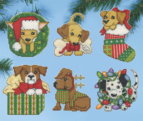 Christmas Pups Tree Ornaments Kit by Design Works