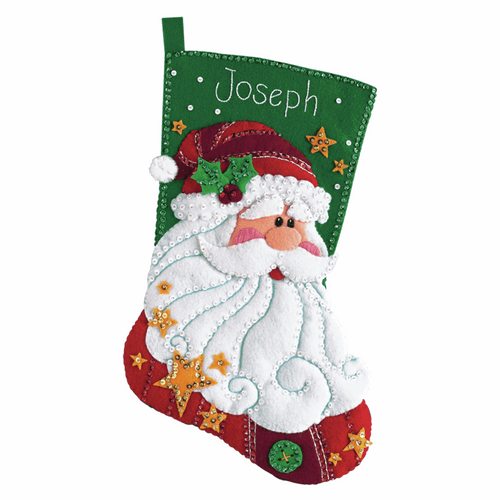 Felt Applique: Stocking: Sequined Santa By Dimensions