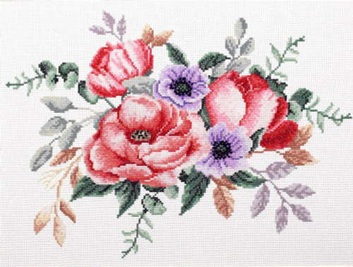 Elegant Bouquet Printed Cross Stitch Kit By Needleart World