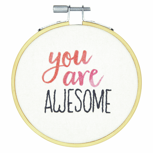 Crewel: You Are Awesome Embroidery Kit with Hoop By Dimensions