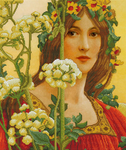 Our Lady of Cow Parsley Printed Cross Stitch Kit By Needleart World