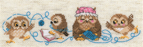 Owl Family Counted Cross Stitch Kit by Riolis