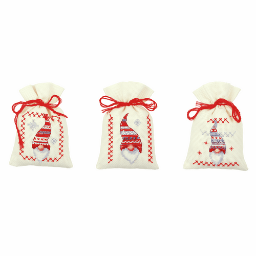 Pot-Pourri Bag: Christmas Elves Cross Stitch Kit by Groves