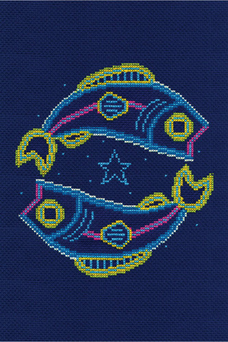 Pisces Star sign Cross Stitch Kit by DMC