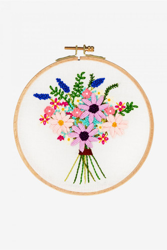 Cosmos Bouquet Embroidery Kit by DMC