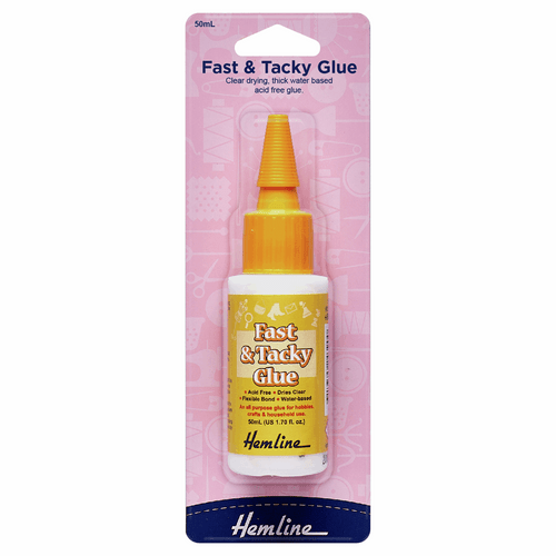 Adhesive Fast & Tacky Glue: 50ml By Hemline 