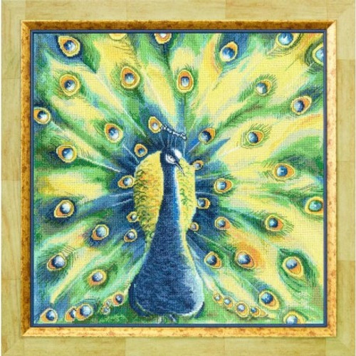 Peacock Cross Stitch Kit by Golden Fleece