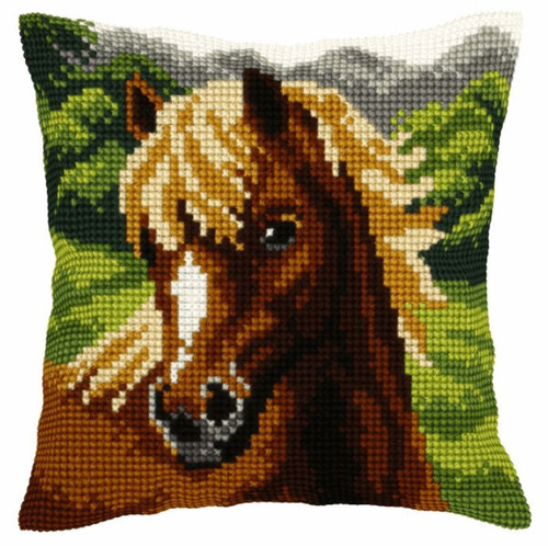 Horse Large Chunky Cross Stitch Kit Cushion by Orchidea