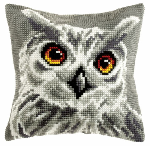 White Owl Large Chunky Cross Stitch Kit Cushion by Orchidea