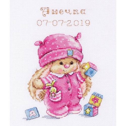 Rabbit Baby Girl Cross Stitch Kit By Alisa