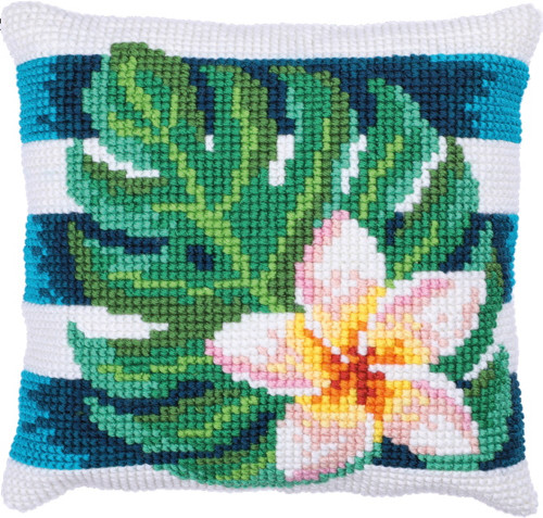 Frangipani Shade Printed Cross Stitch Kit by Needleart World