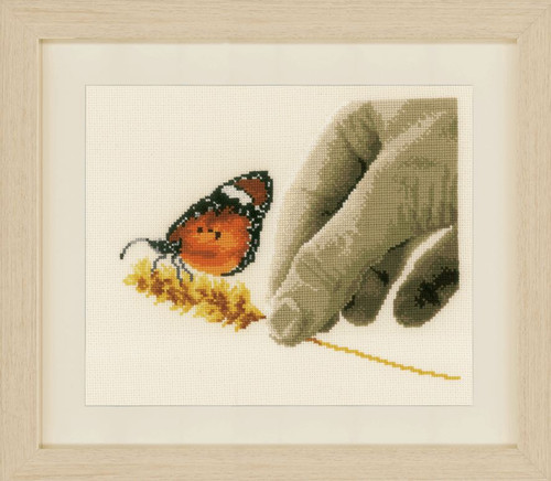 Hand and Butterfly Cross Stitch Kit by Vervaco