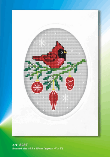 Cardinal Cross Stitch Card Kit by Orchidea