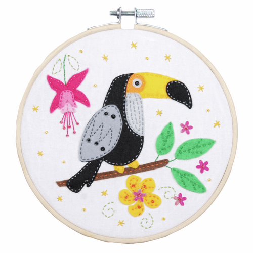 Toucan Embroidery Kit with Ring By Vervaco