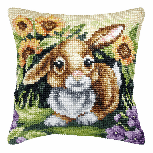 Bunny Large Cushion Cross Stitch Kit By Orchidea
