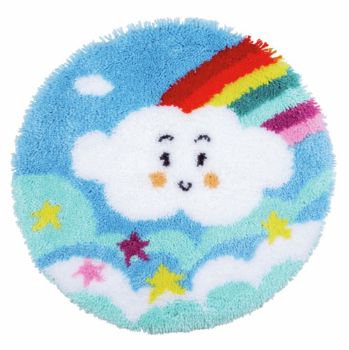 Little Rainbow Cloud Shaped Rug Latch Hook Kit by Vervaco