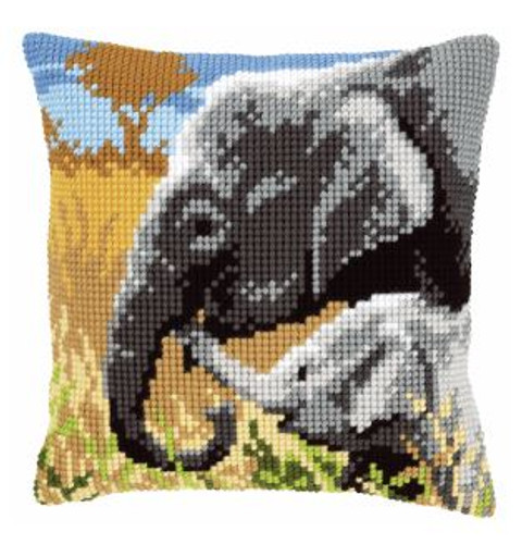 Elephants Cushion Cross Stitch Kit by Vervaco