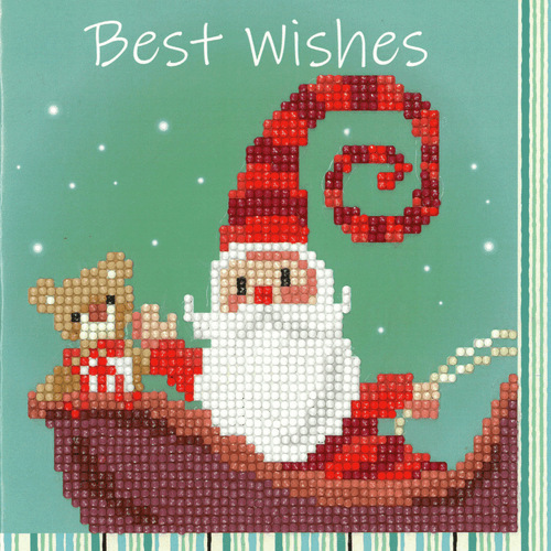Happy Santa Diamond Painting Greeting Card Kit By Vervaco
