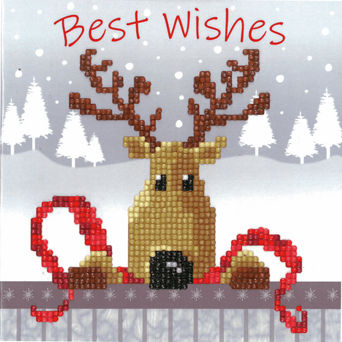 Reindeer Diamond Painting Greeting Card Kit By Vervaco