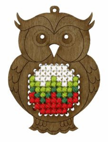 Cross Stitch Kit: Plywood Ornament: Owl by Orchidea