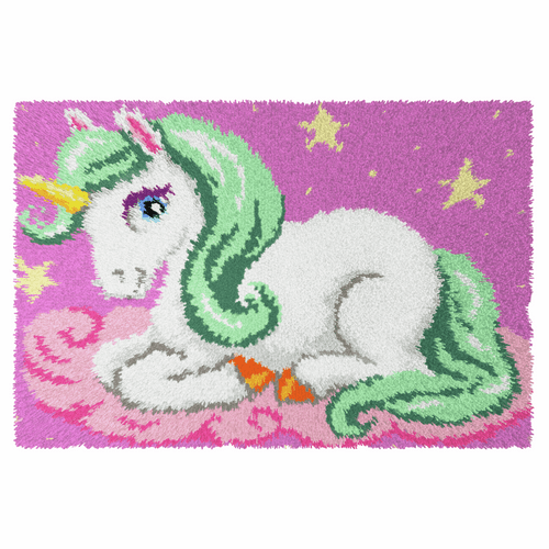 Unicorn Latch Rug Kit by Orchidea